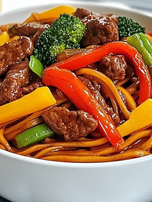 Beef Stir Fry with Noodles and Sticky Sauce