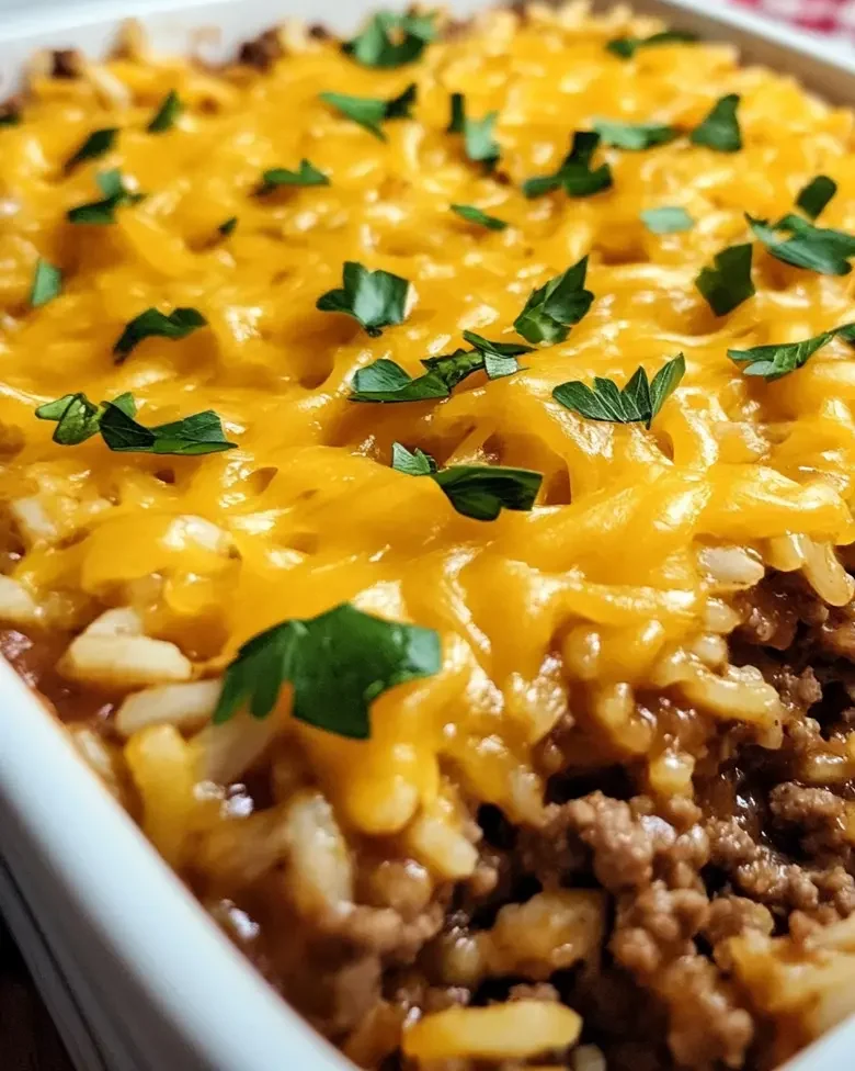 Best Cheesy Ground Beef and Rice Casserole
