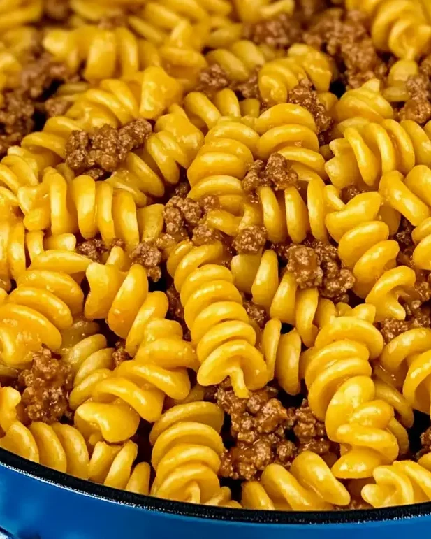 Cheesy Ground Beef Pasta Skillet