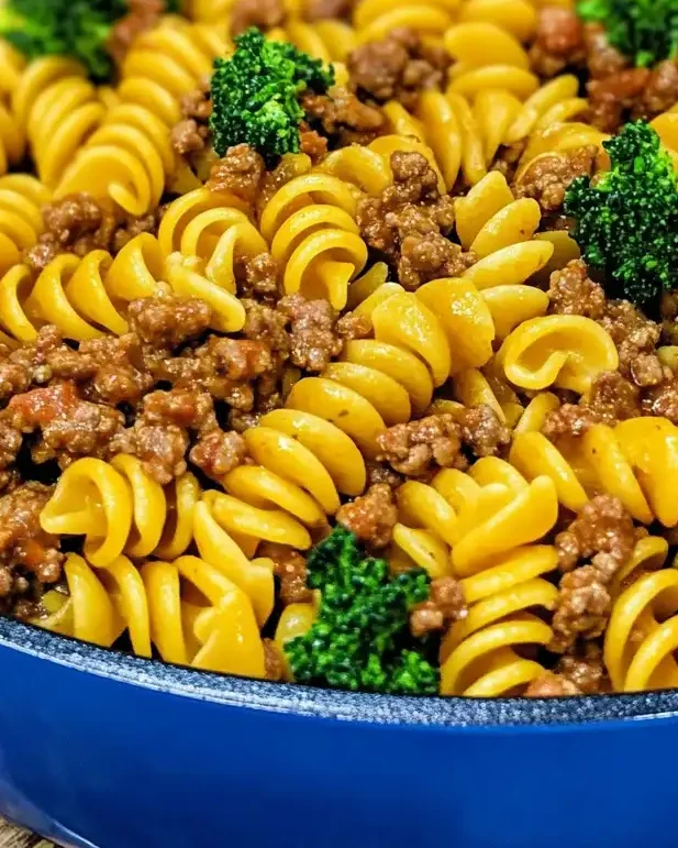 Cheesy Ground Beef Pasta Skillet