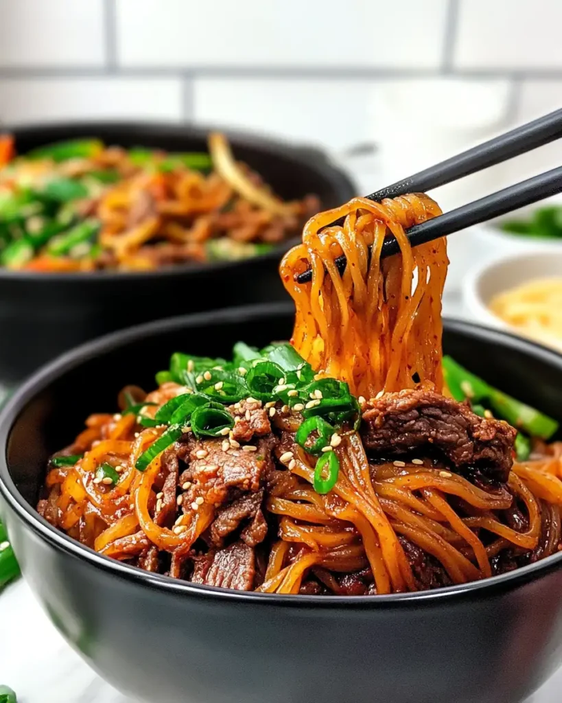 Spicy Korean Gochujang Beef Noodles