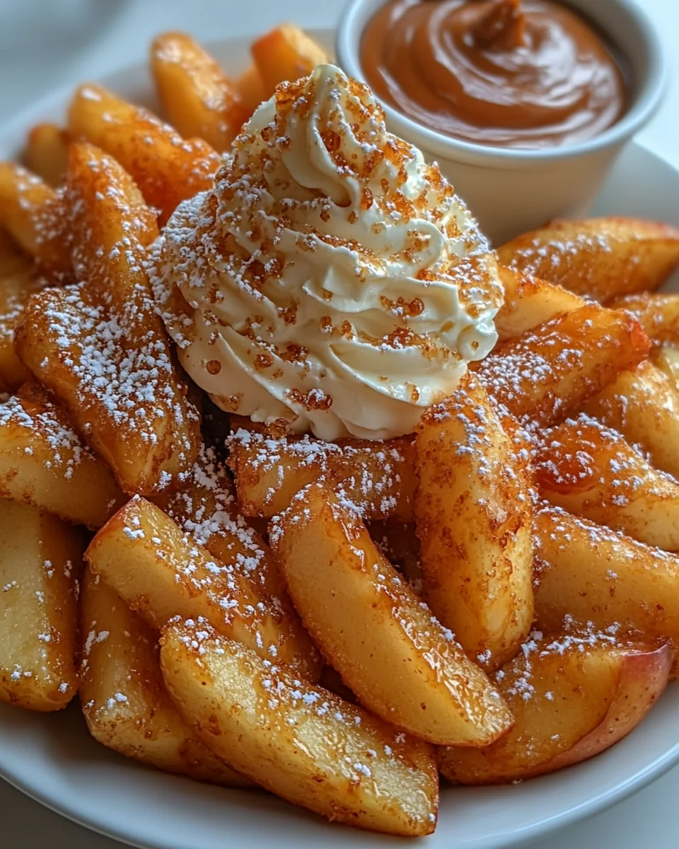 Air-Fried Apple Wedges with Whipped Cream Dipping Sauce - additional image