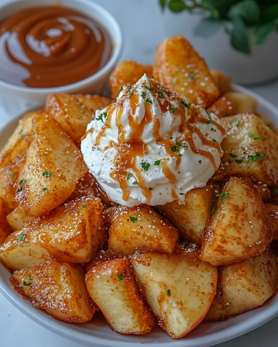 Air-Fried Apple Wedges with Whipped Cream Dipping Sauce - additional image