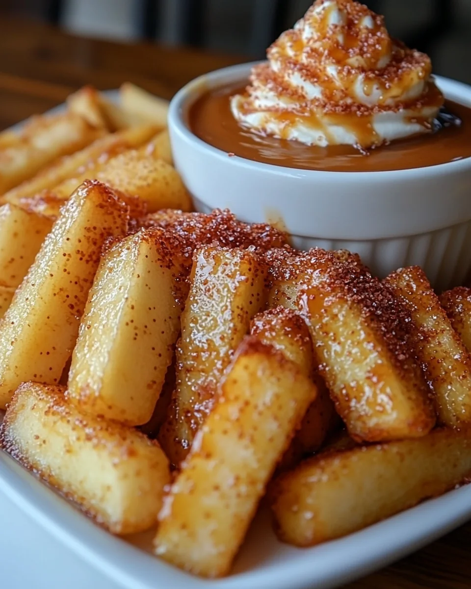 Air-Fried Apple Wedges with Whipped Cream Dipping Sauce - additional image