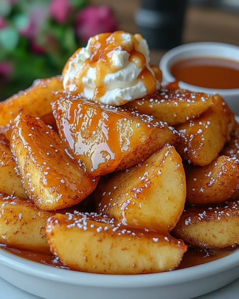 Air-Fried Apple Wedges with Whipped Cream Dipping Sauce