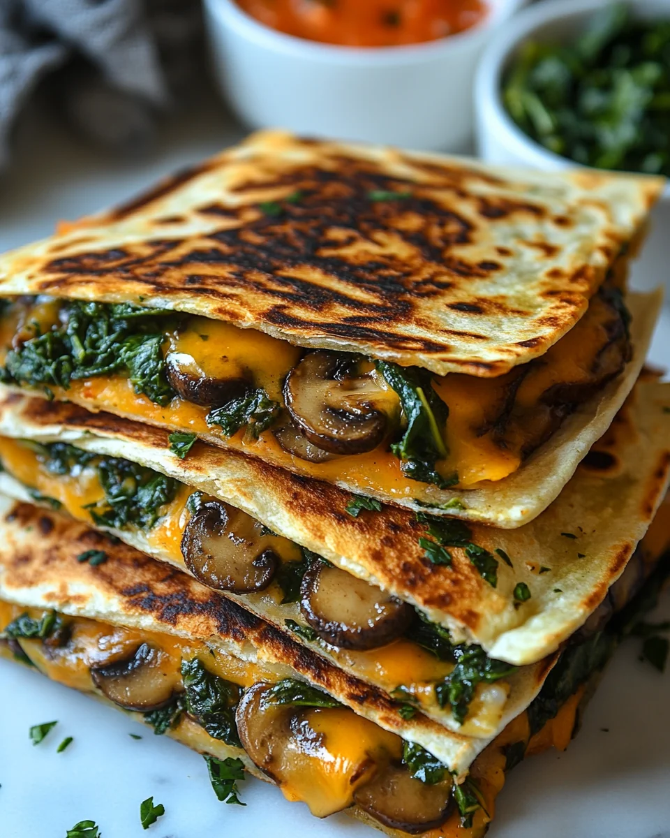 Simple Baked Spinach Mushroom Quesadillas - additional image