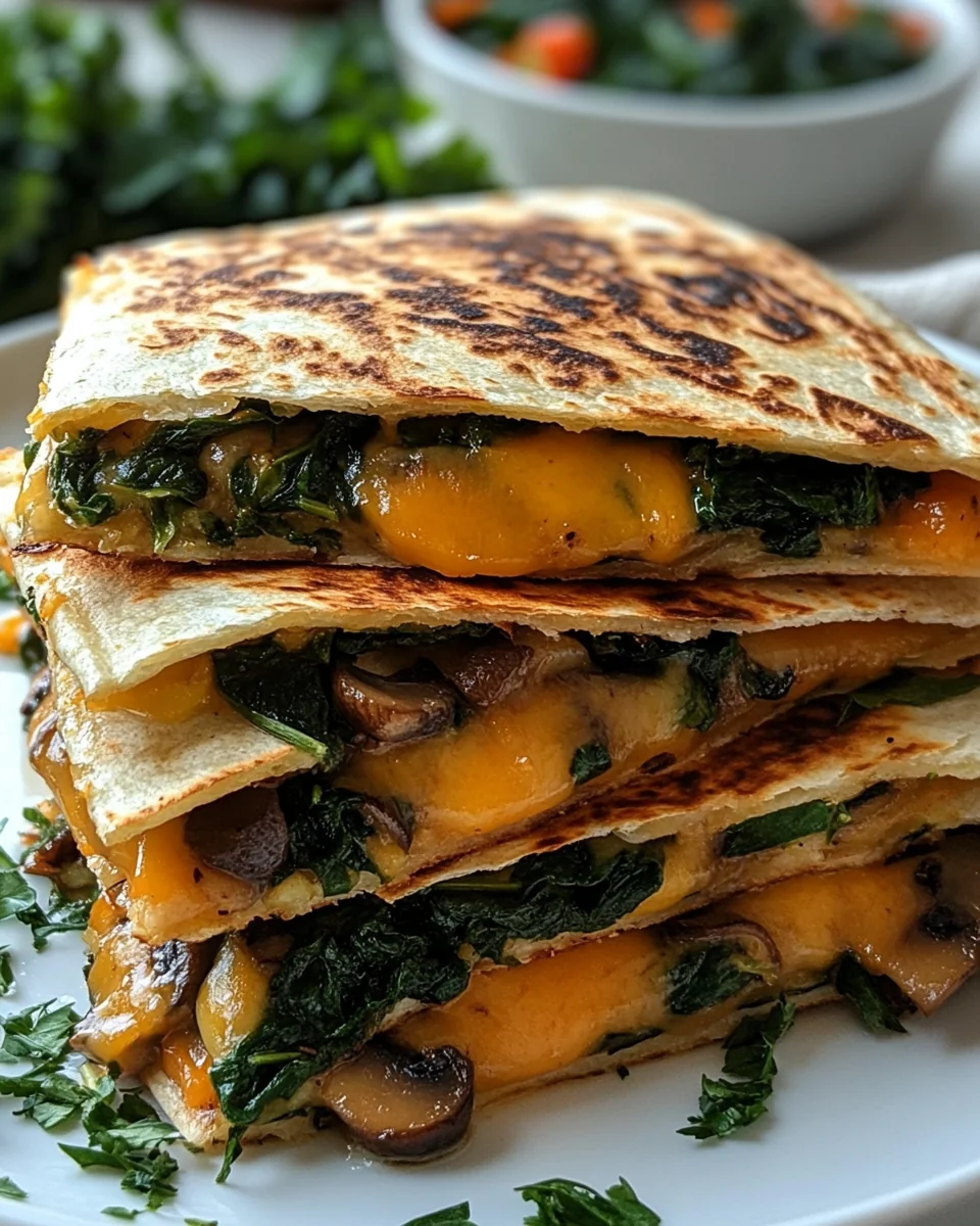Simple Baked Spinach Mushroom Quesadillas - additional image
