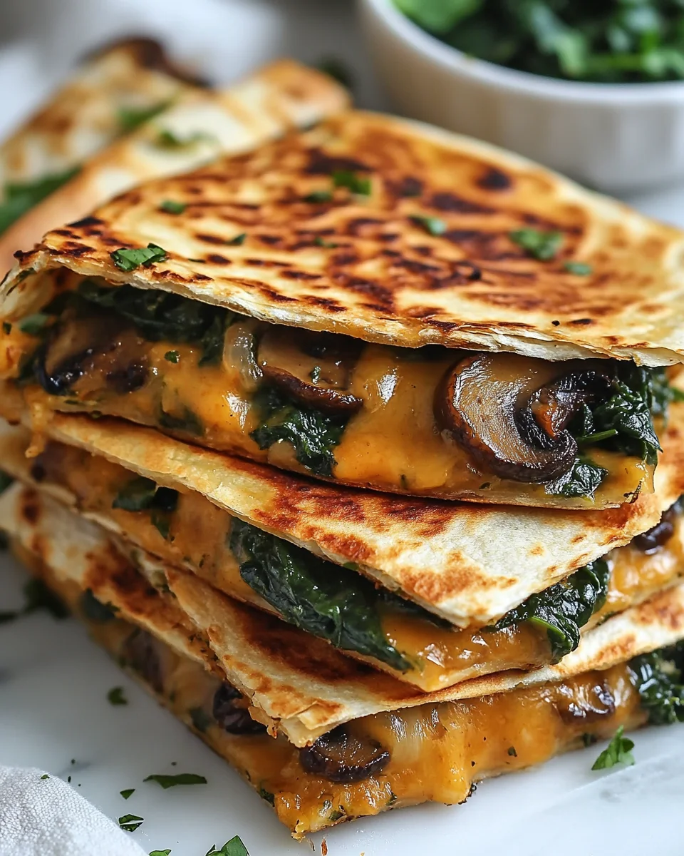Simple Baked Spinach Mushroom Quesadillas - additional image
