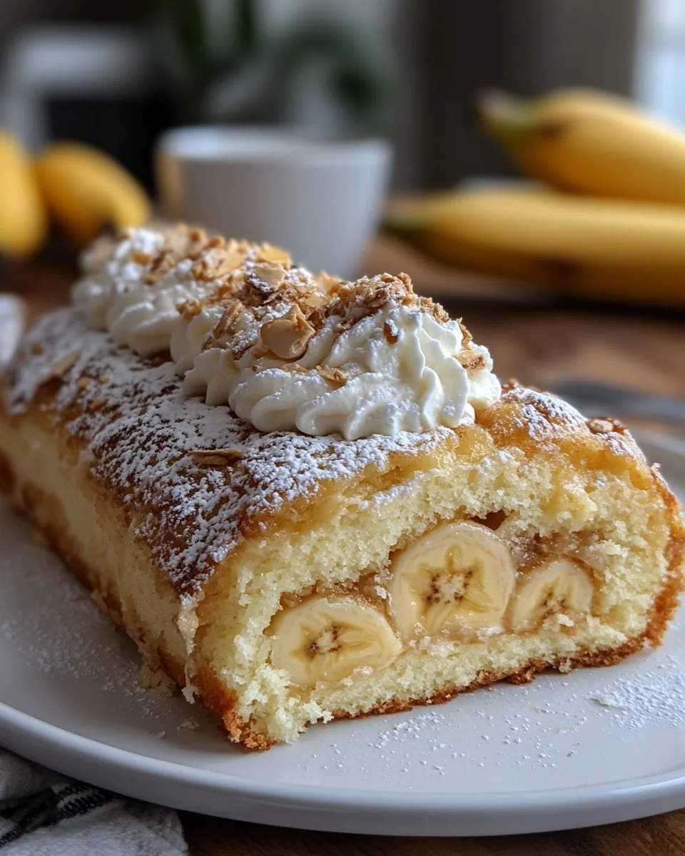 Delicious Banana Cake Roll With Creamy Filling - additional image