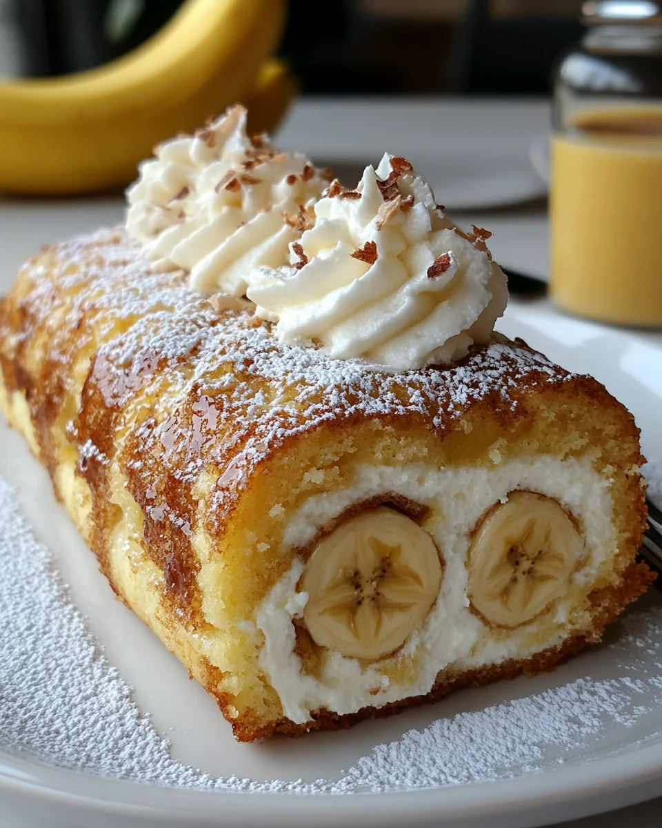 Delicious Banana Cake Roll With Creamy Filling - additional image