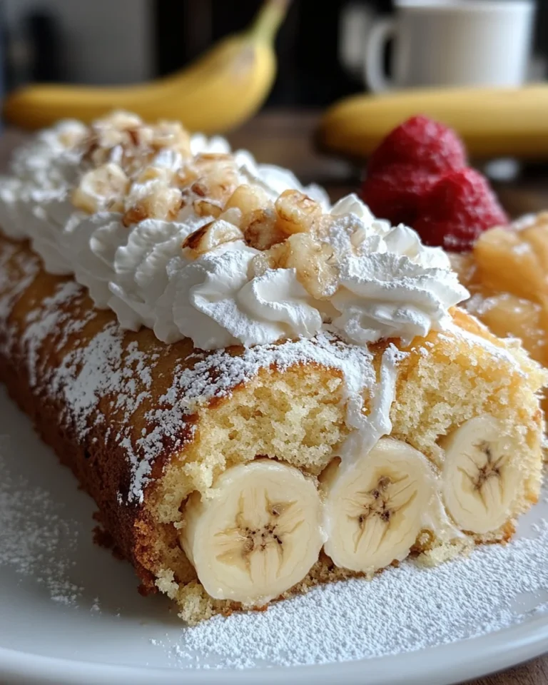 Delicious Banana Cake Roll With Creamy Filling