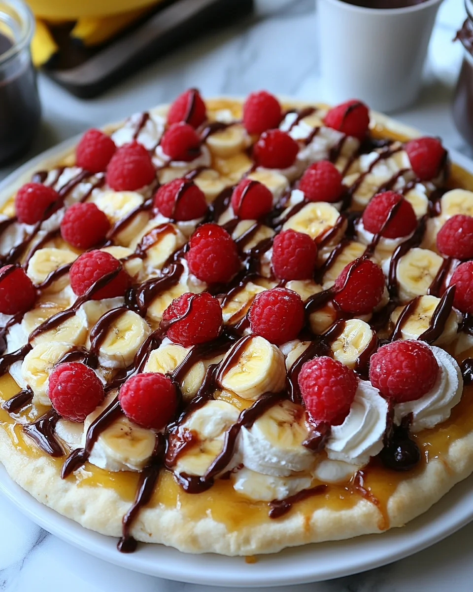 Delicious Homemade Banana Split Dessert Pizza - additional image