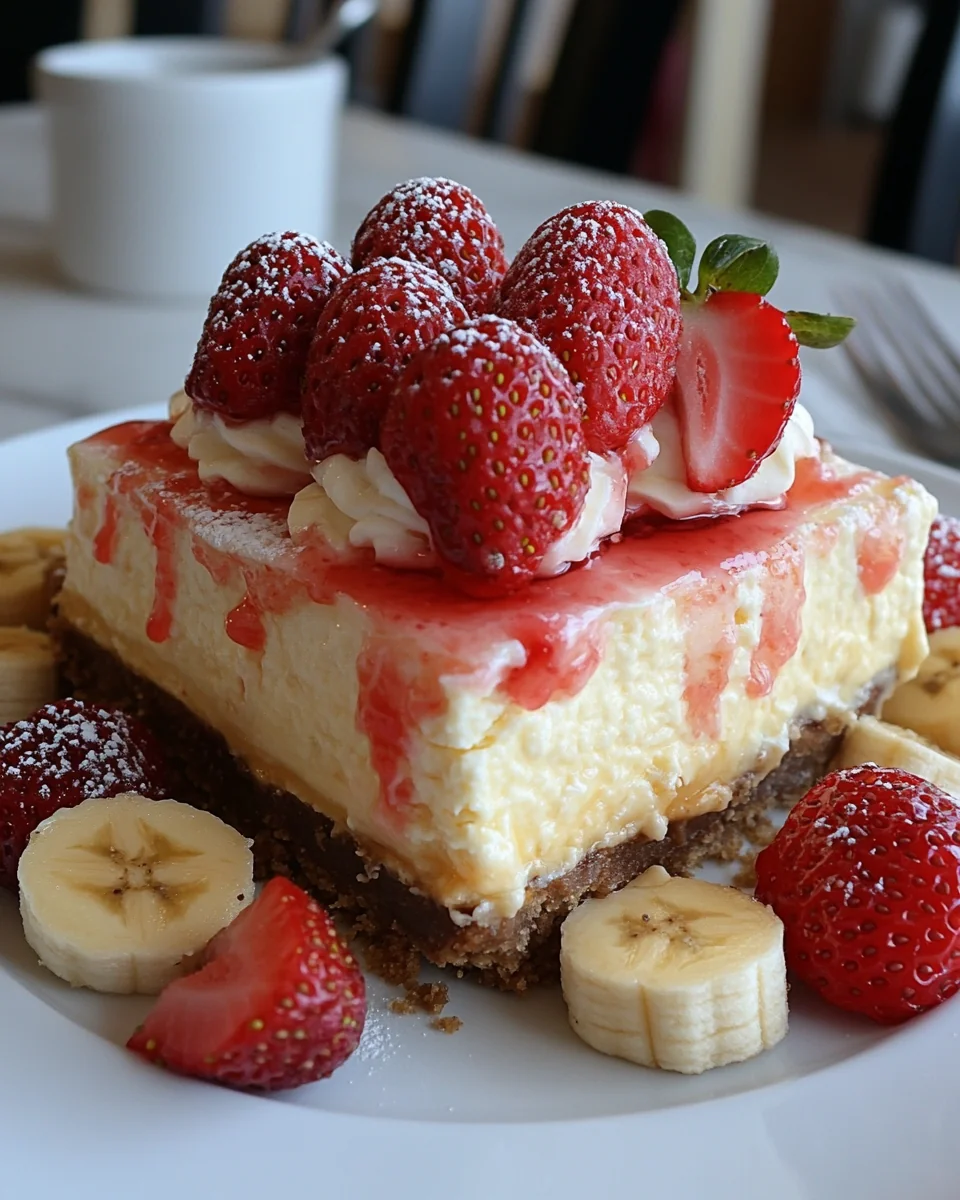 Fresh Banana Strawberry Cheesecake Delight - additional image