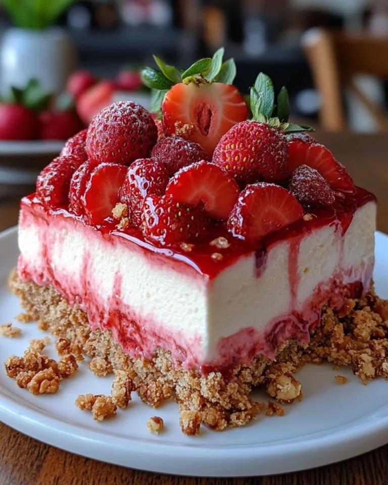 Fresh Strawberry Crunch Cheesecake Delight