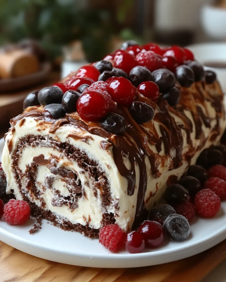 Delicious Homemade Black Forest Cream Roll Cake
