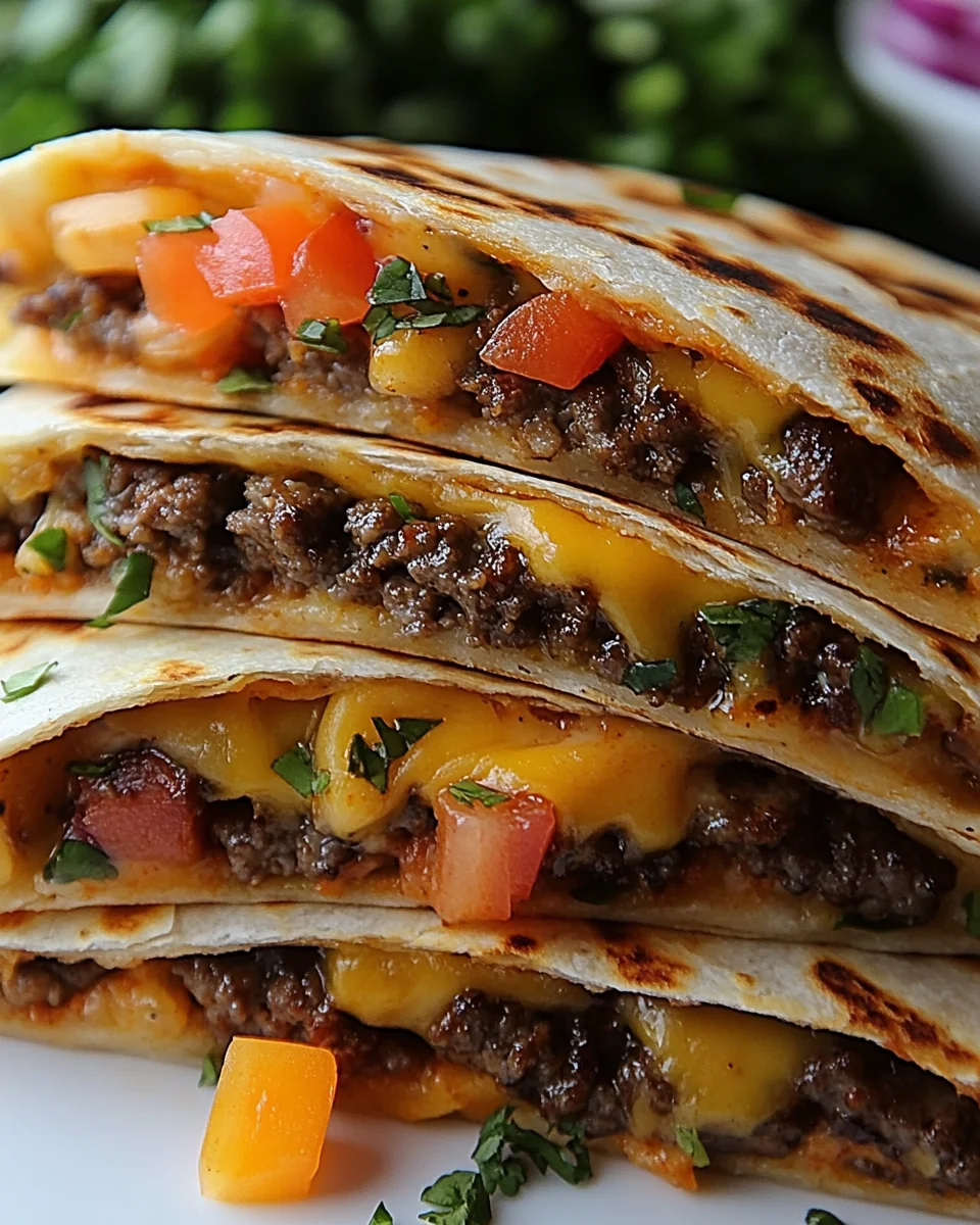 Savory Blackstone Cheeseburger Quesadilla Delight - additional image