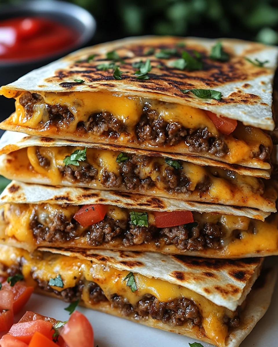 Savory Blackstone Cheeseburger Quesadilla Delight - additional image