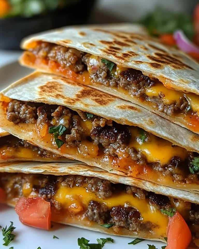 Savory Blackstone Cheeseburger Quesadilla Delight