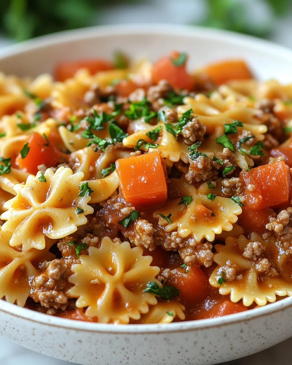 Simple Bowtie Pasta with Ground Beef - additional image