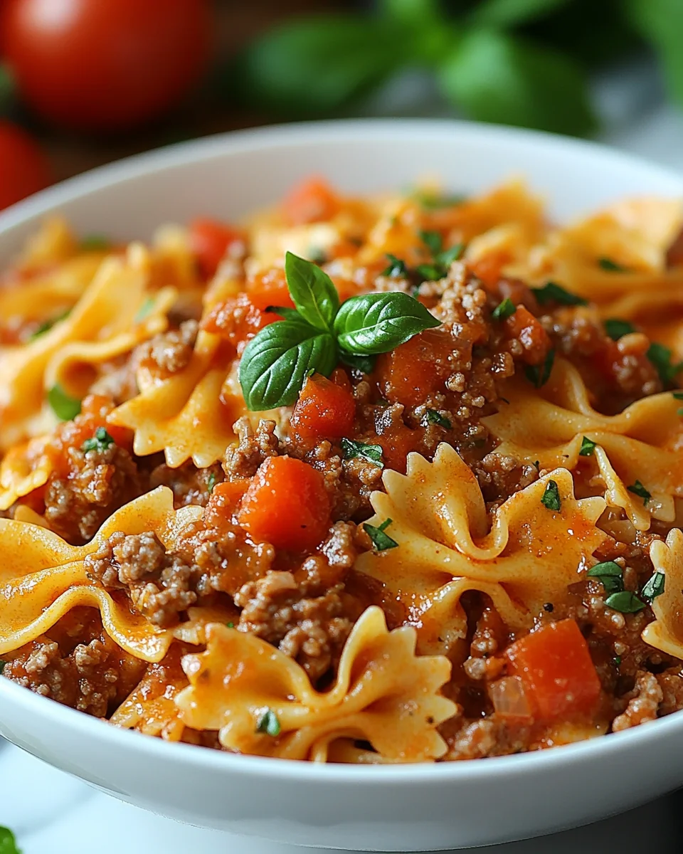 Simple Bowtie Pasta with Ground Beef - additional image