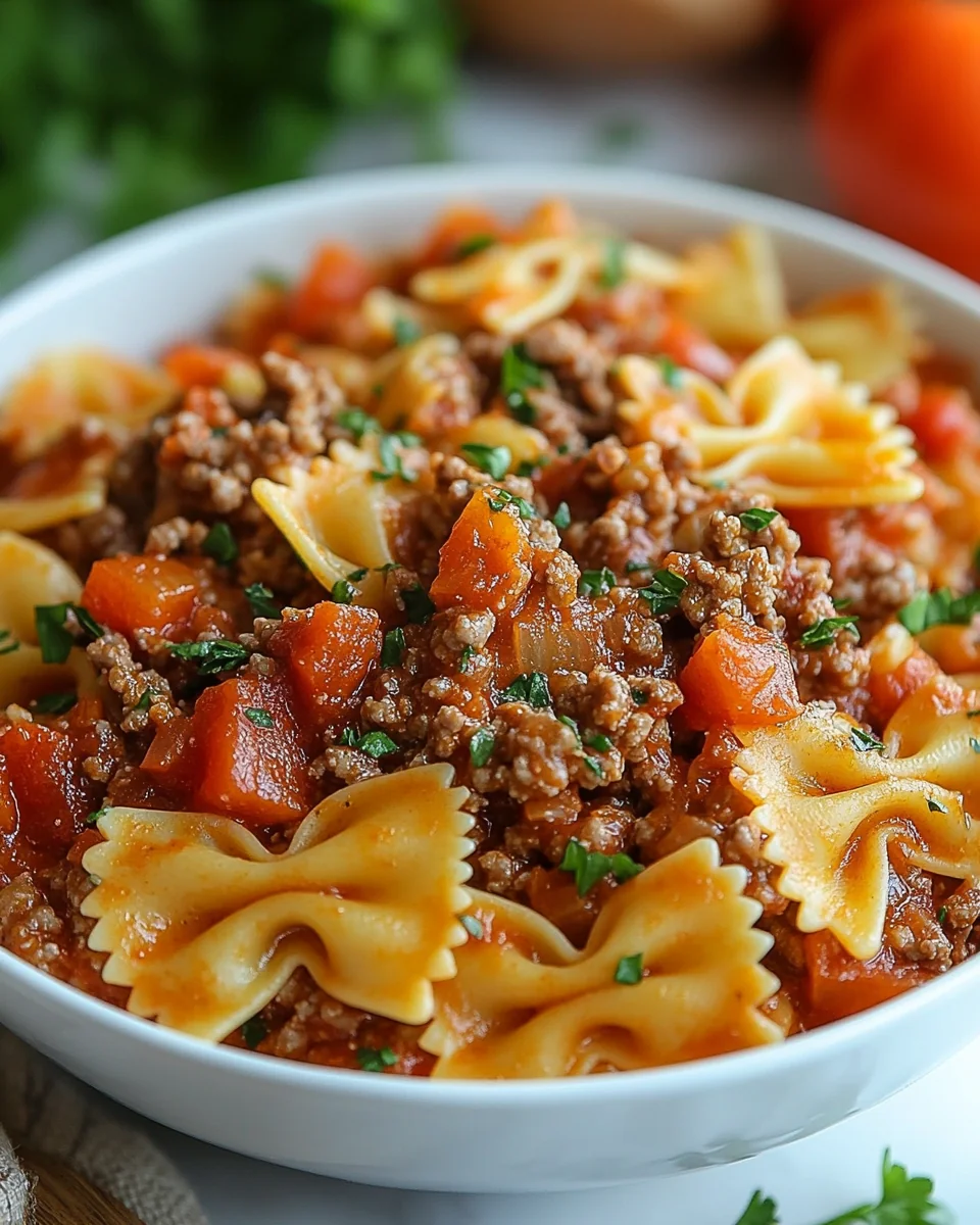 Simple Bowtie Pasta with Ground Beef - additional image