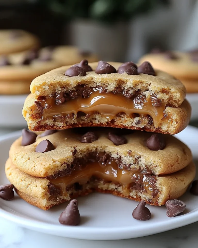 Caramel Stuffed Chocolate Chip Cookies Made from Scratch