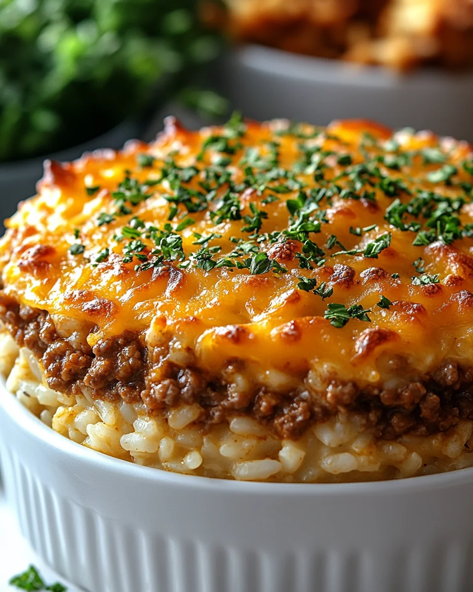Cheddar Crusted Ground Beef and Rice Casserole Recipe - additional image