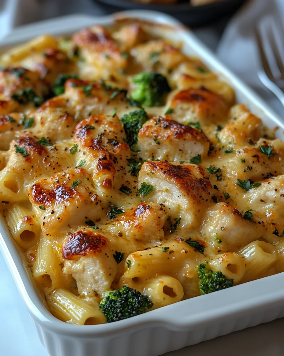 Creamy Chicken and Broccoli Baked Alfredo Casserole - additional image