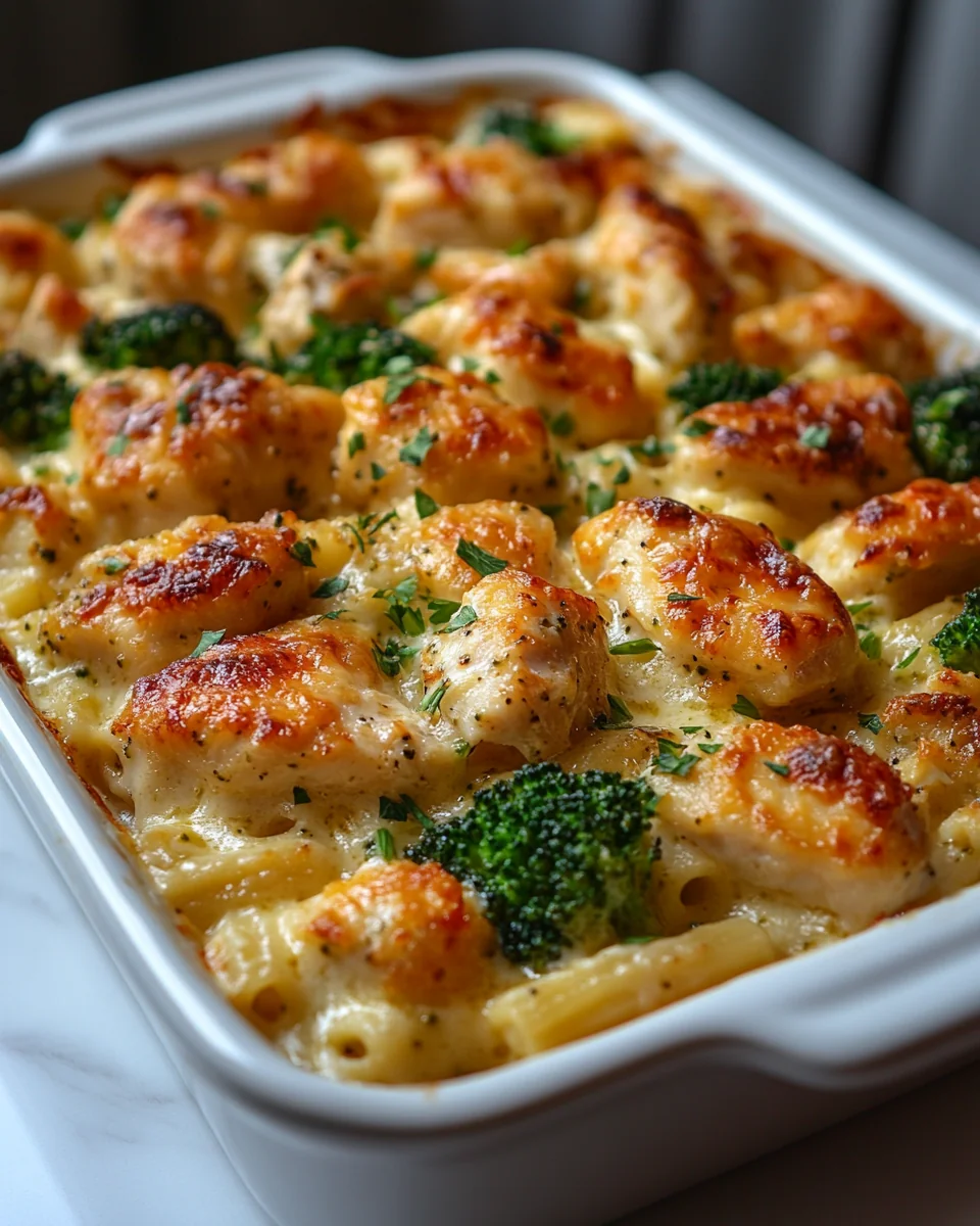 Creamy Chicken and Broccoli Baked Alfredo Casserole - additional image