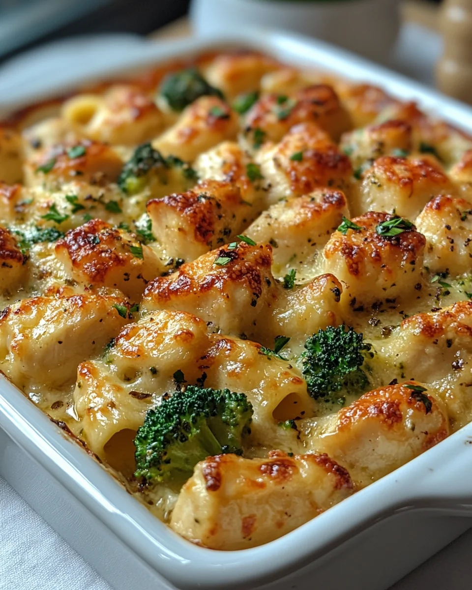 Creamy Chicken and Broccoli Baked Alfredo Casserole - additional image