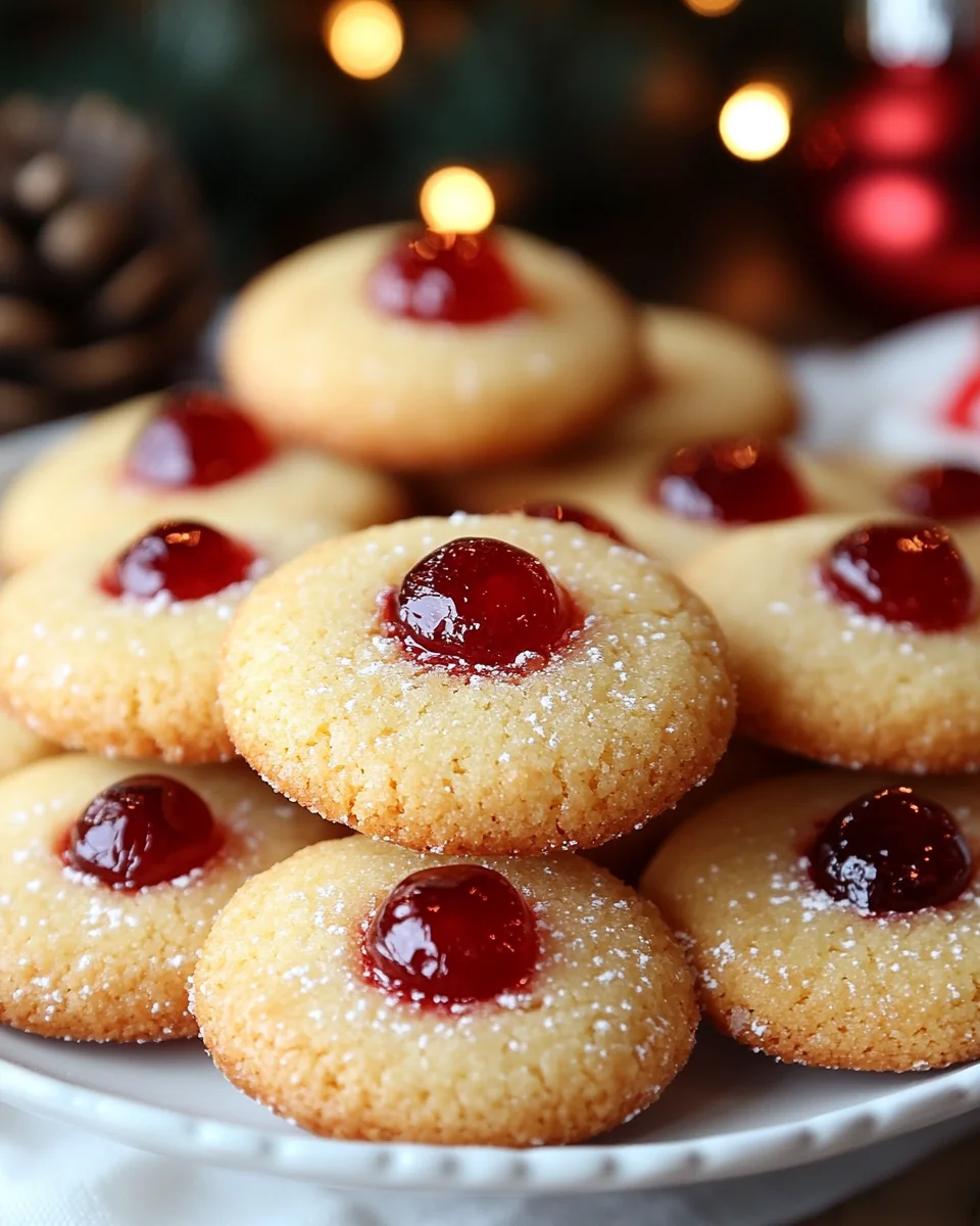 Classic Homemade Maraschino Cherry Shortbread Cookies - additional image