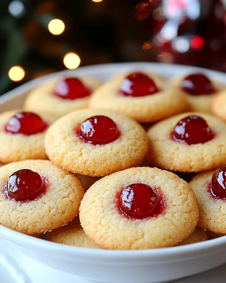 Classic Homemade Maraschino Cherry Shortbread Cookies