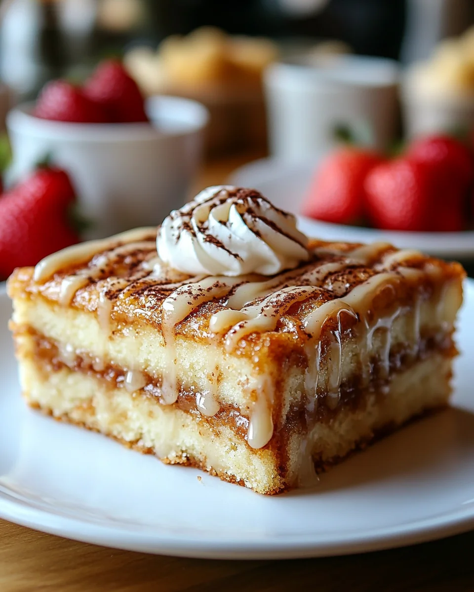 Cinnamon Roll Gooey Butter Cake With Creamy Cheese Drizzle - additional image