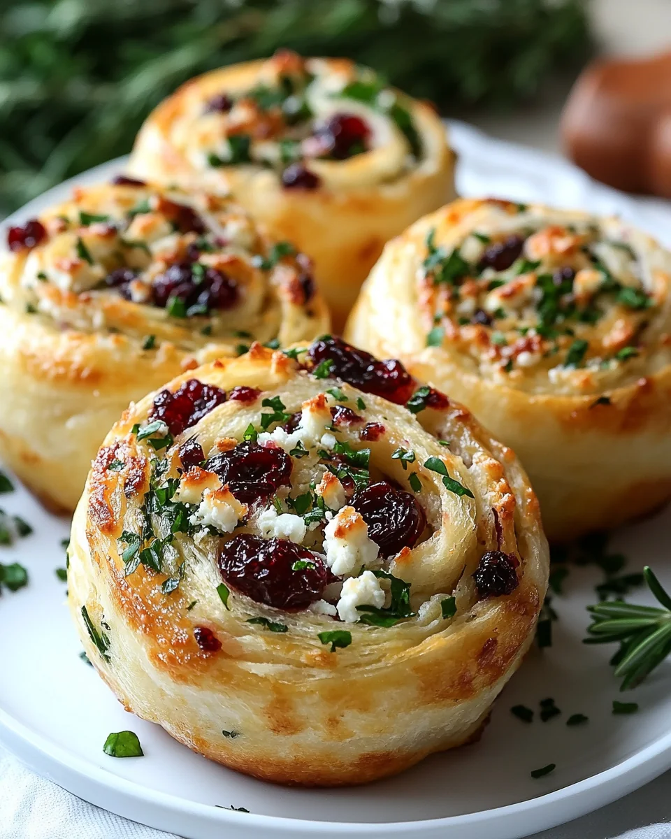 Simple Cranberry Feta Pinwheels with Creamy Cheese - additional image