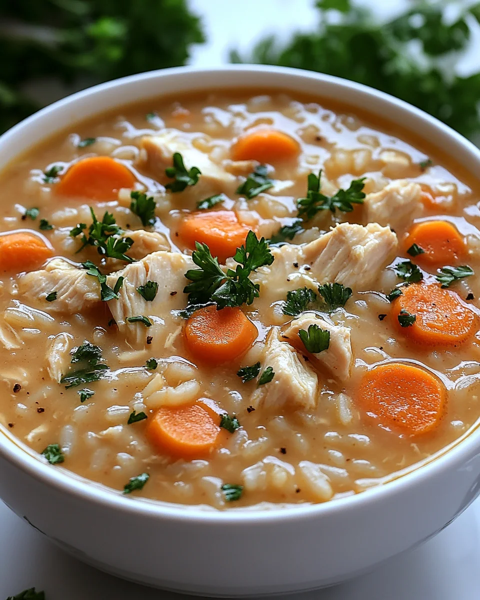 Creamy Chicken and Brown Rice Soup Recipe Made From Scratch - additional image