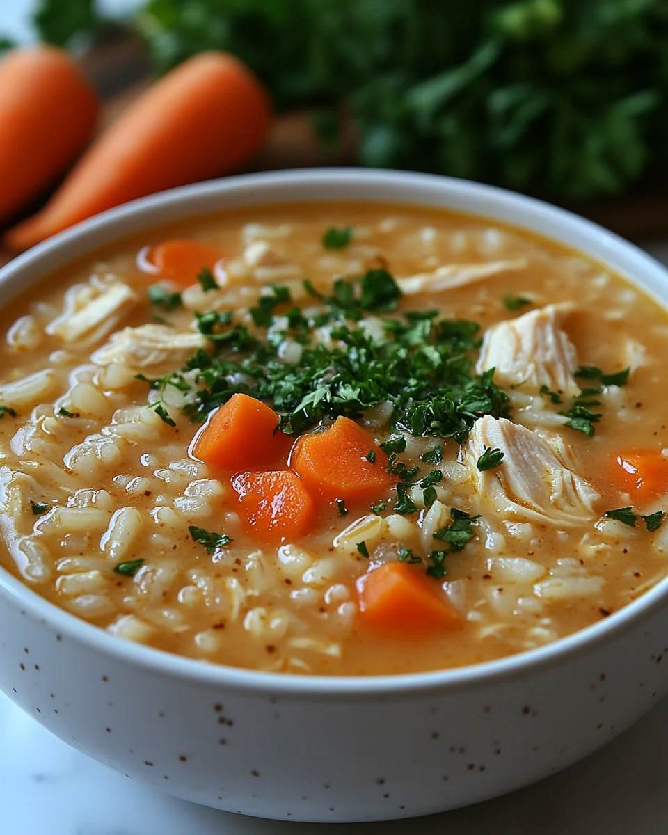 Creamy Chicken and Brown Rice Soup Recipe Made From Scratch - additional image