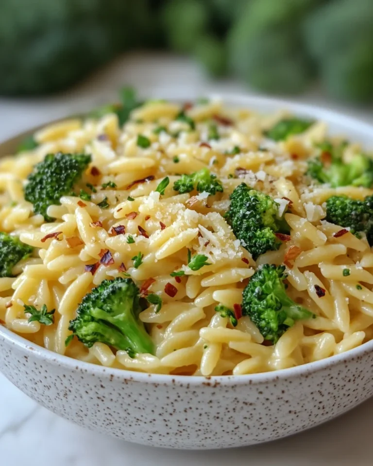 Creamy Parmesan Orzo with Fresh Broccoli