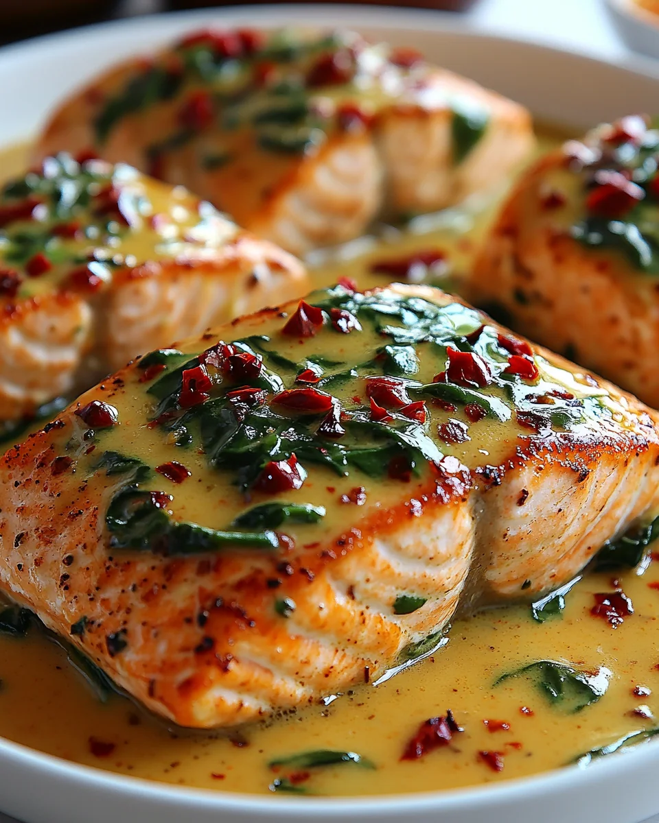 Creamy Spinach and Roasted Red Pepper Salmon Delight - additional image