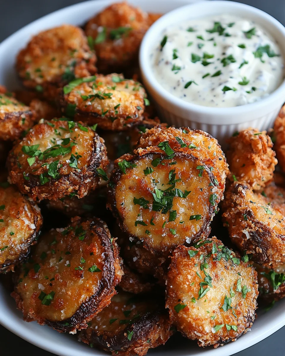 Crispy Fried Mushrooms with Homemade Ranch Dip - additional image