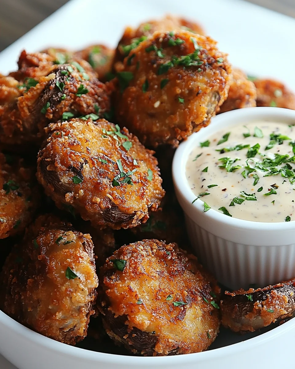 Crispy Fried Mushrooms with Homemade Ranch Dip - additional image