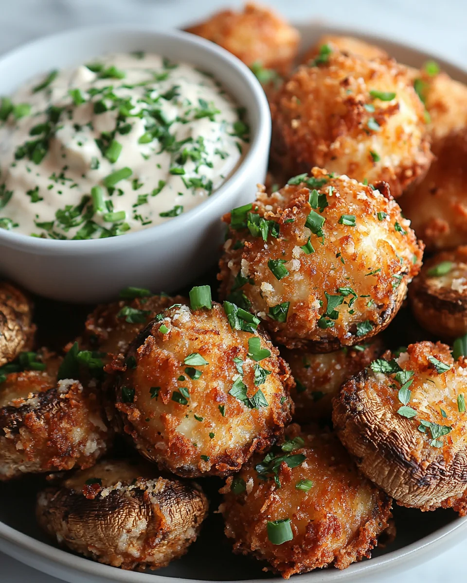 Crispy Fried Mushrooms with Homemade Ranch Dip - additional image