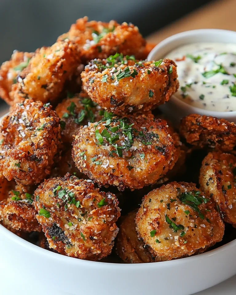 Crispy Fried Mushrooms with Homemade Ranch Dip