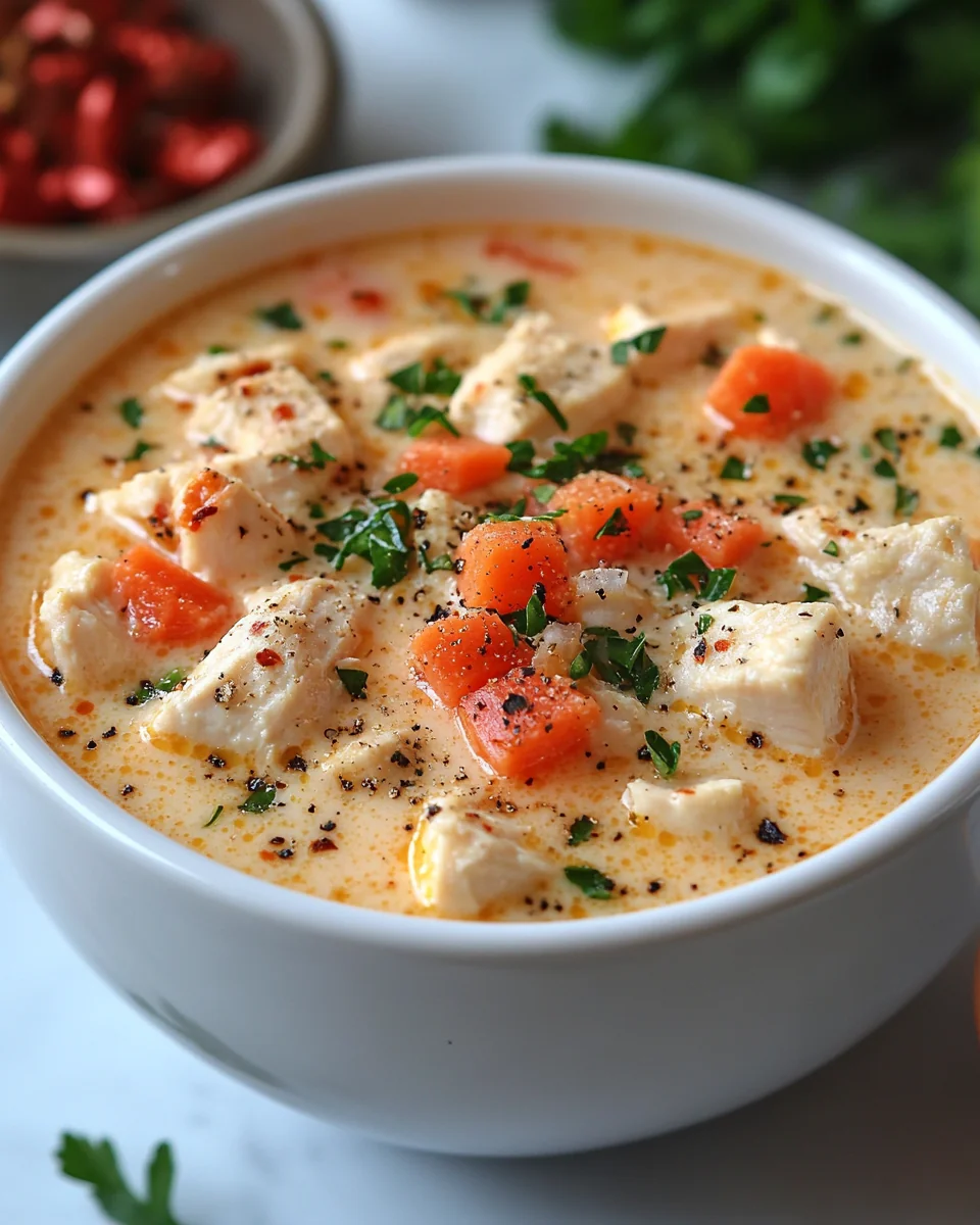 Creamy Chicken Parmesan Soup Made in a Slow Cooker - additional image