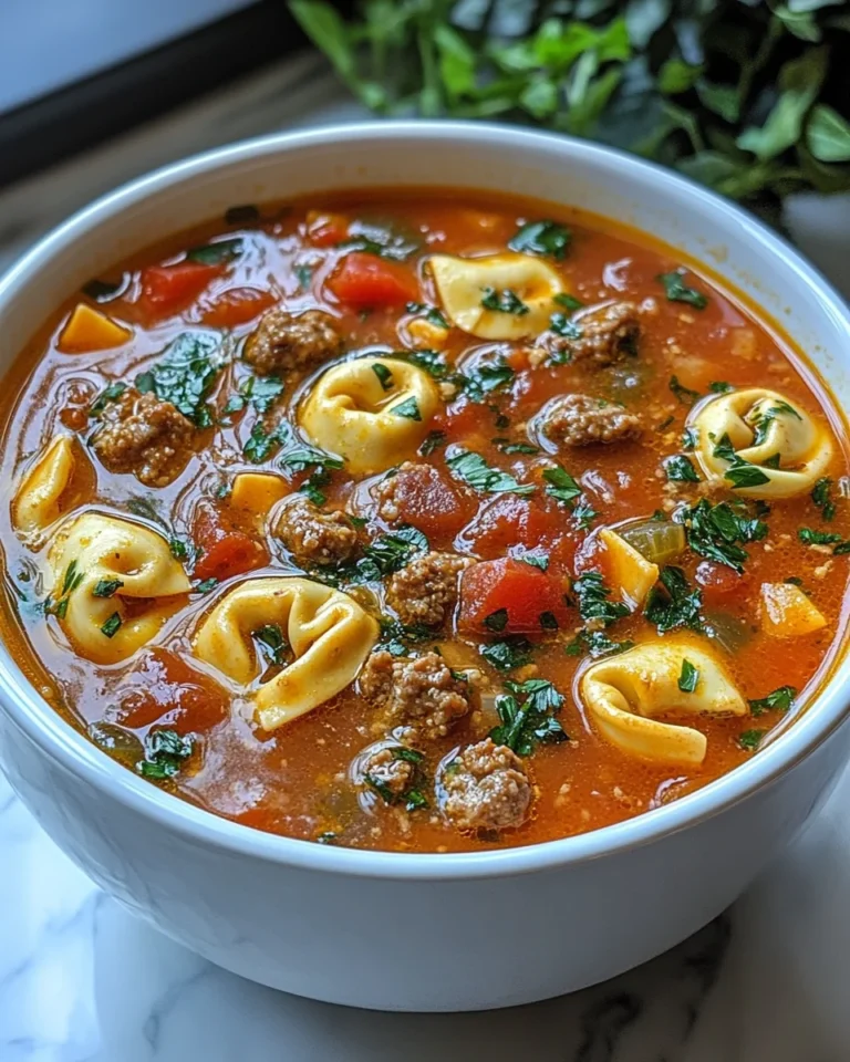 Hearty Homemade Sausage Cheese Tortellini Soup