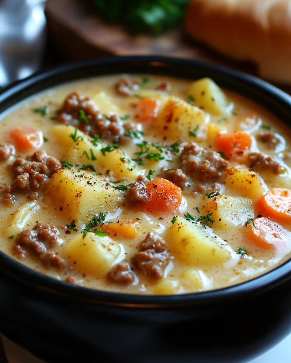 Creamy Potato Hamburger Soup Made Simple in the Crockpot - additional image