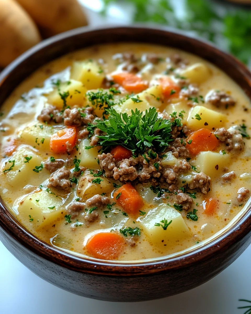 Creamy Potato Hamburger Soup Made Simple in the Crockpot - additional image