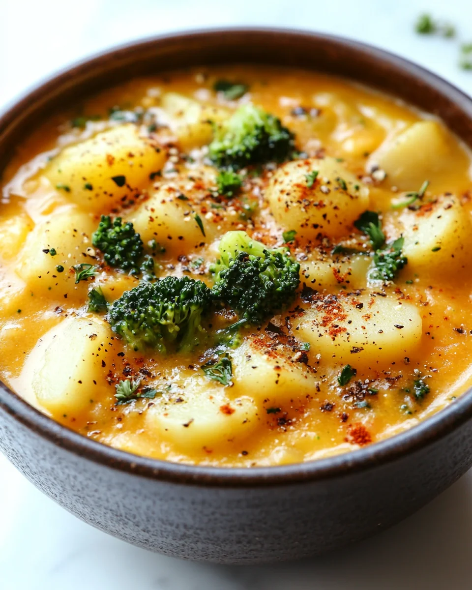 Homemade Cheesy Potato Broccoli Soup in the Slow Cooker - additional image