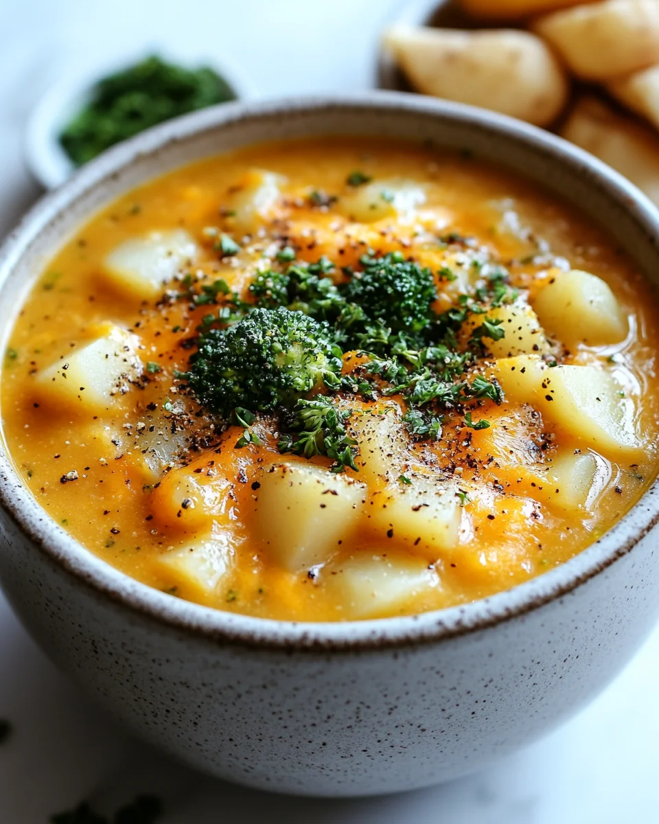 Homemade Cheesy Potato Broccoli Soup in the Slow Cooker - additional image
