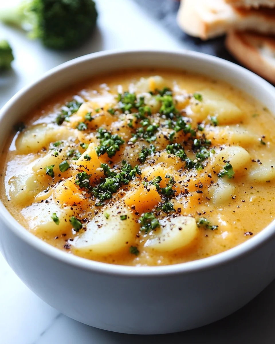 Homemade Cheesy Potato Broccoli Soup in the Slow Cooker - additional image