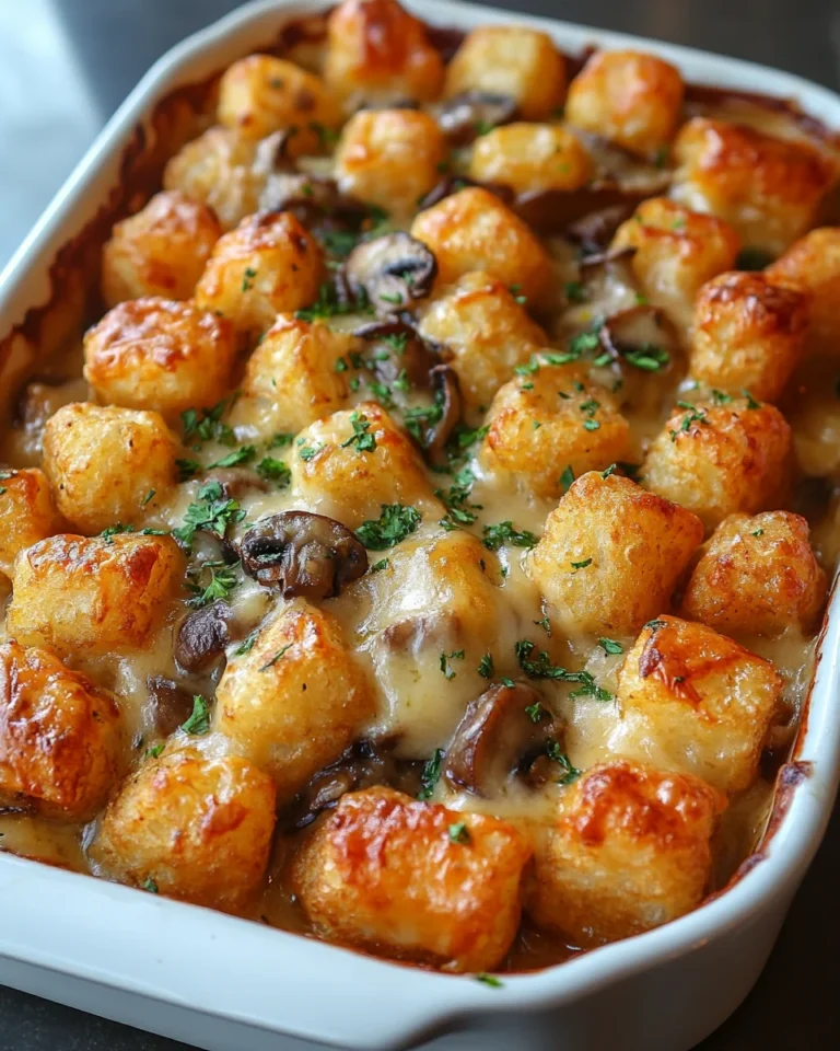 Easy Homemade Tater Tot Casserole with Creamy Mushroom Soup